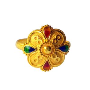 Solid 22K/18K/14K Fine Gold Certified Stamped Flower Design Women's Ring