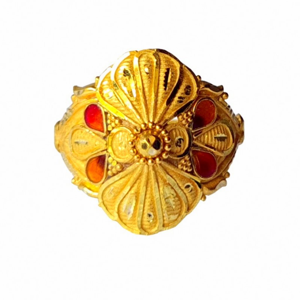 Solid 22K/18K/14K Fine Gold Certified Stamped Studded Design Women's Ring