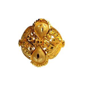 Solid 22K/18K/14K Fine Gold Certified Stamped Carved Design Women's Ring