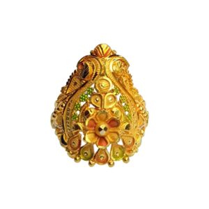 Solid 22K/18K/14K Fine Gold Certified Stamped Carved Design Women's Ring