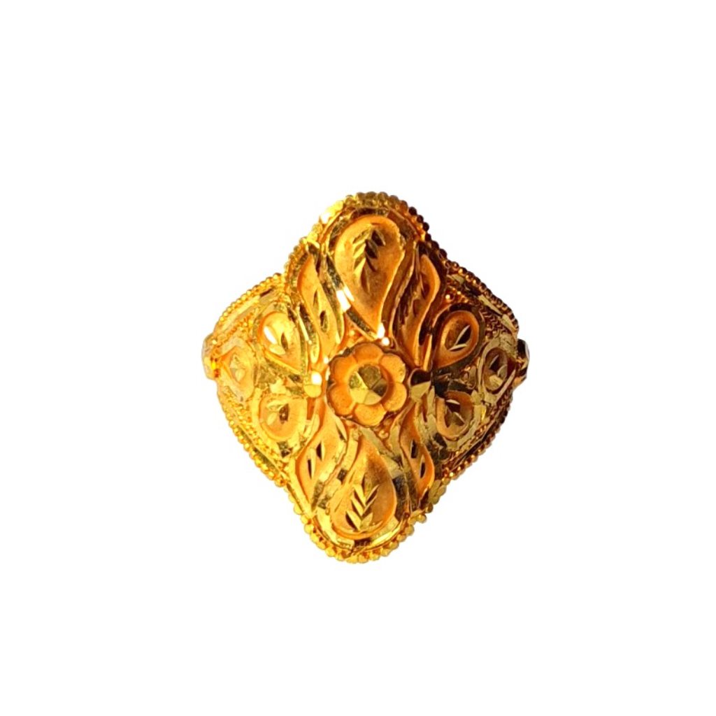 Solid 22K/18K/14K Fine Gold Certified Stamped Flower Design Women's Ring