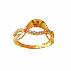 Solid 22K/18K/14K Fine Gold Certified Stamped CZ Carved Design Women's Ring