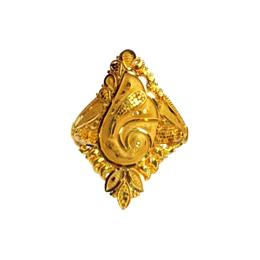 Solid 22K/18K/14K Fine Gold Certified Stamped Carved Design Women's Ring