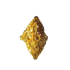 Solid 22K/18K/14K Fine Gold Certified Stamped Carved Design Women's Ring