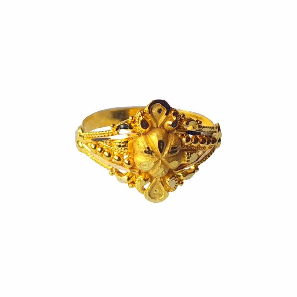 Solid 22K/18K/14K Fine Gold Certified Stamped Carved Design Women's Ring
