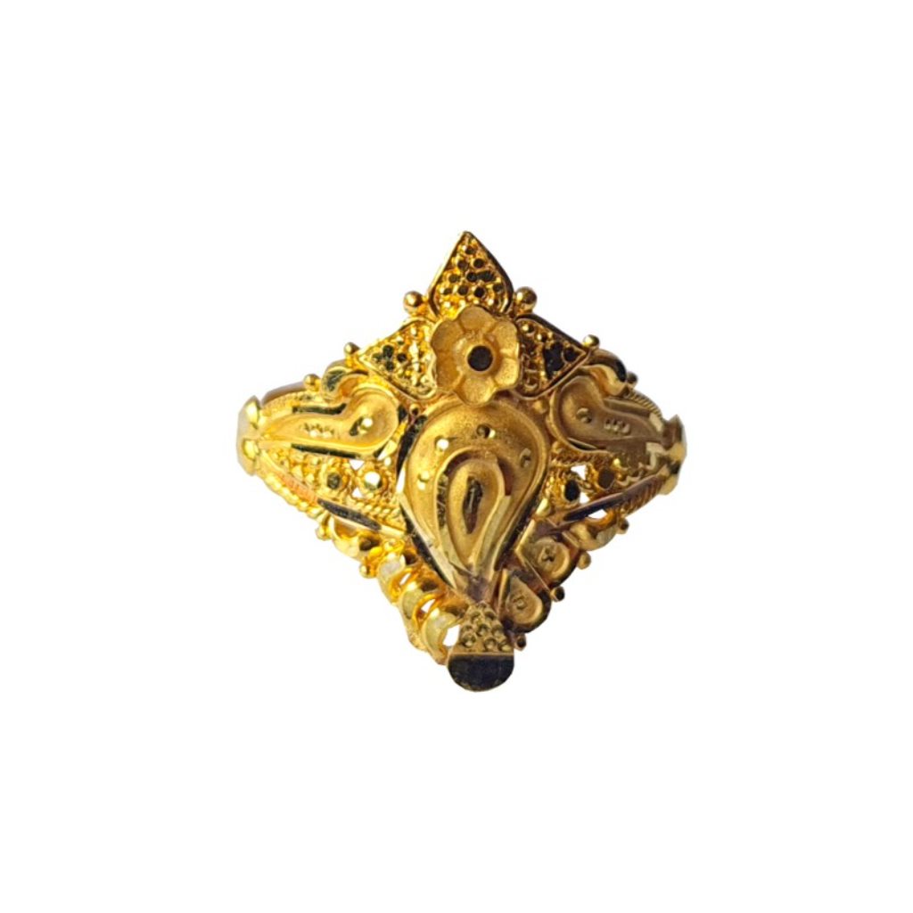 Solid 22K/18K/14K Fine Gold Certified Stamped Leaf Design Women's Ring