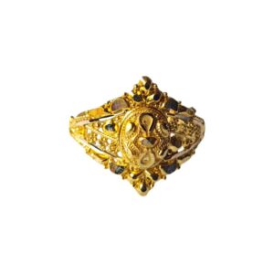 Solid 22K/18K/14K Fine Gold Certified Stamped Oval Carved Design Women's Ring