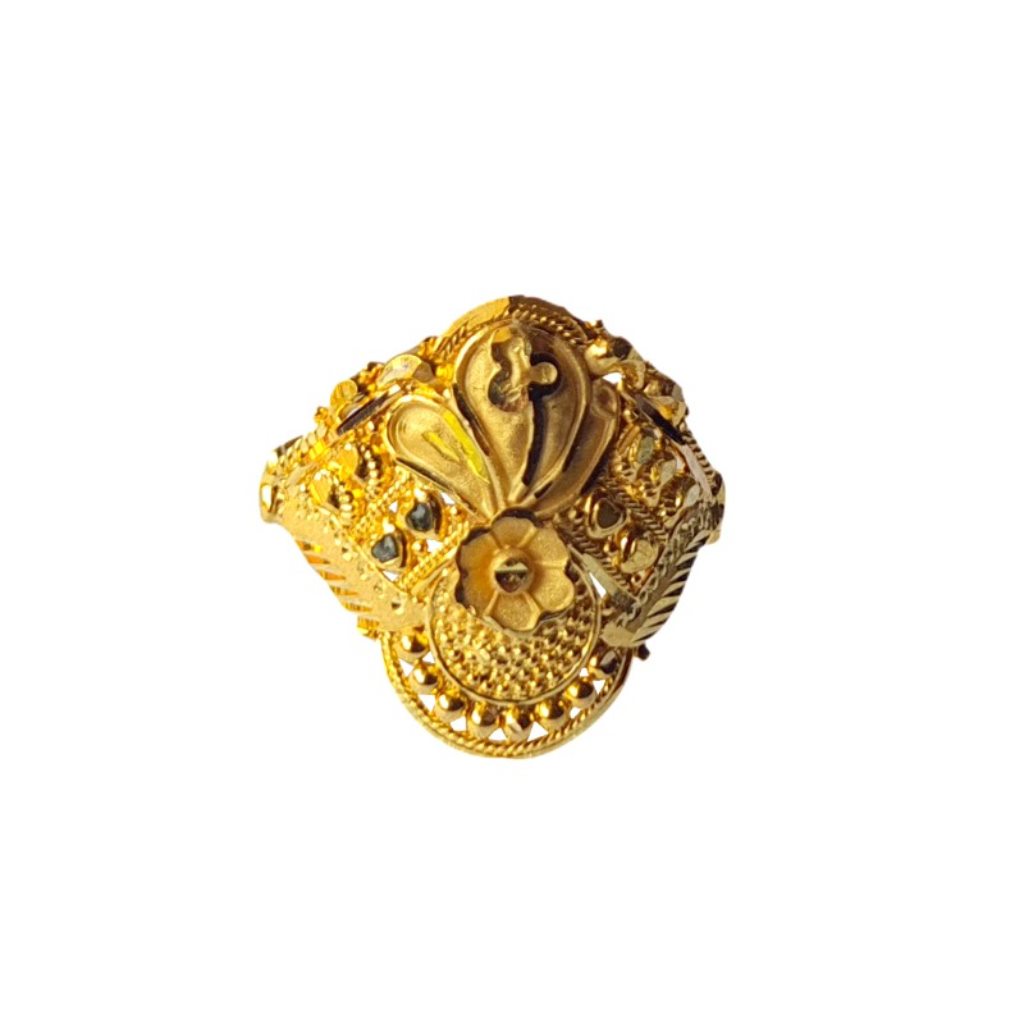 Solid 22K/18K/14K Fine Gold Certified Stamped Flower Design Women's Ring