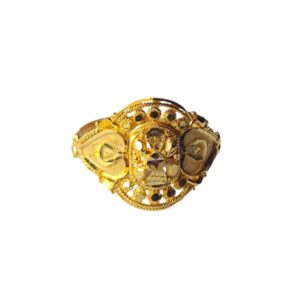 Solid 22K/18K/14K Fine Gold Certified Stamped Oval Carved Design Women's Ring