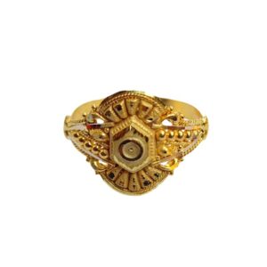 Solid 22K/18K/14K Fine Gold Certified Stamped Hexagon Design Women's Ring