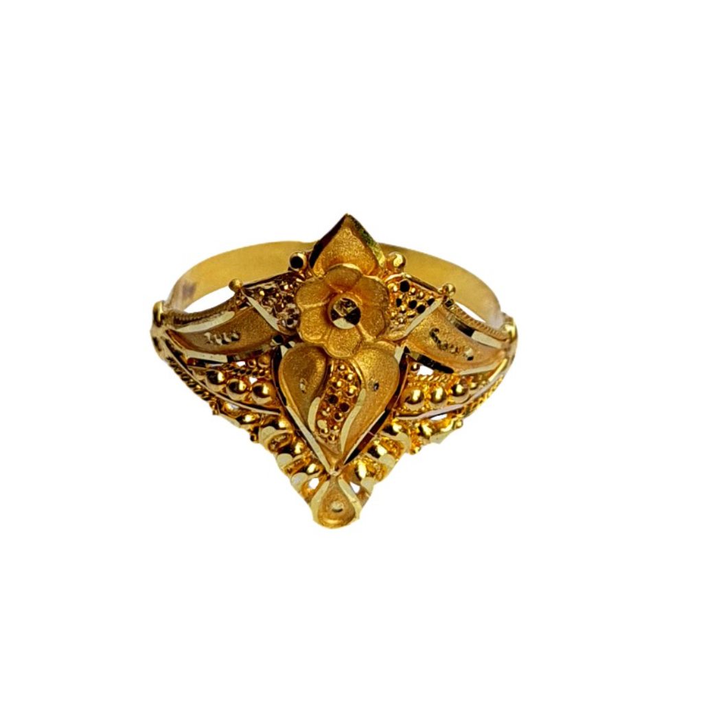 Solid 22K/18K/14K Fine Gold Certified Stamped Flower Design Women's Ring
