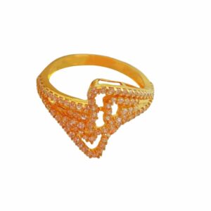 Solid 22K/18K/14K Fine Gold Certified Stamped CZ Carved Design Women's Ring