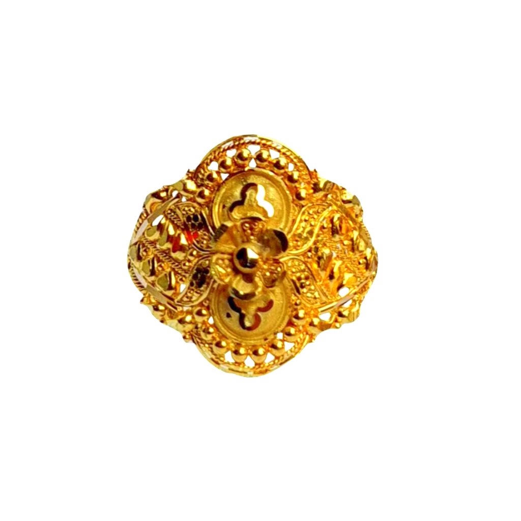 Solid 22K/18K/14K Fine Gold Certified Stamped Flower Design Women's Ring