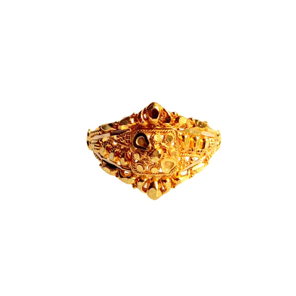 Solid 22K/18K/14K Fine Gold Certified Stamped Round Design Women's Ring
