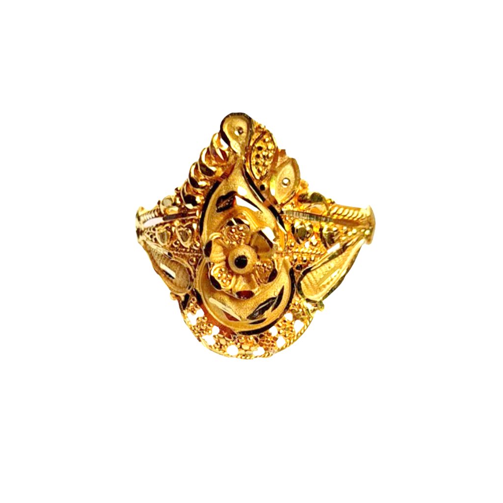 Solid 22K/18K/14K Fine Gold Certified Stamped Flower Design Women's Ring