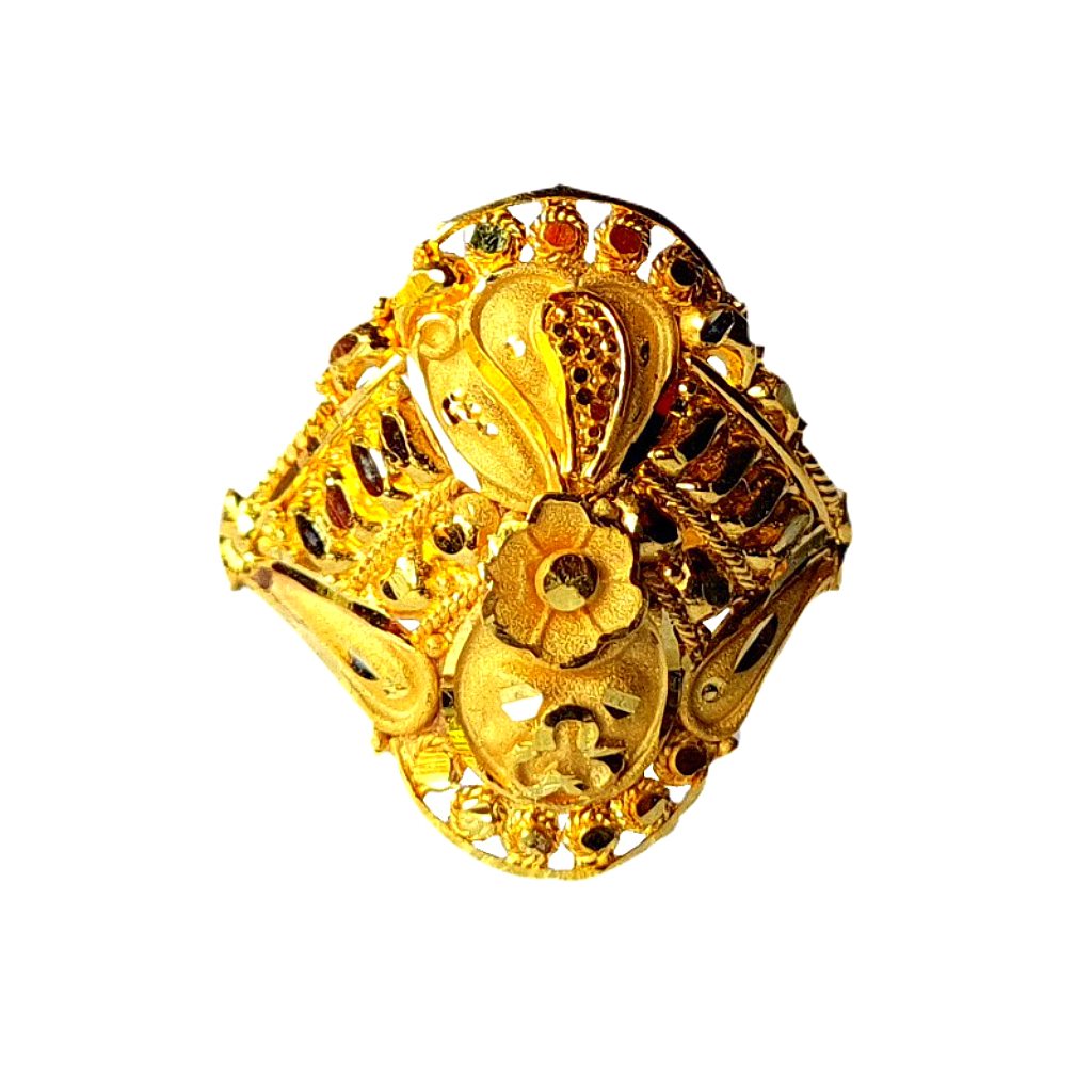 Solid 22K/18K/14K Fine Gold Certified Stamped Circle Design Women's Ring