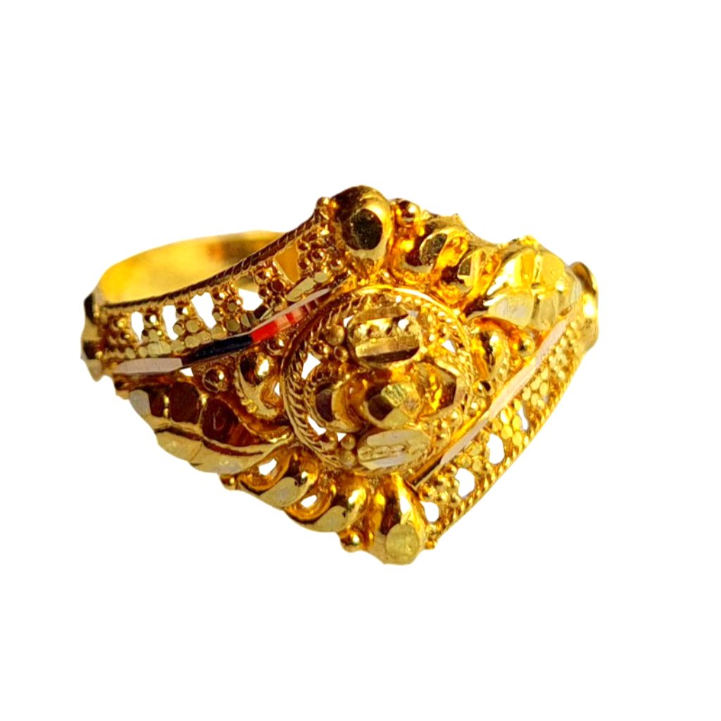 Solid 22K/18K/14K Fine Gold Certified Stamped Round Design Women's Ring