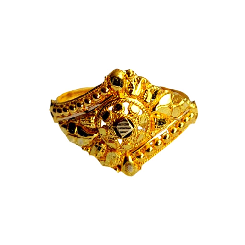 Solid 22K/18K/14K Fine Gold Certified Stamped Round Design Women's Ring