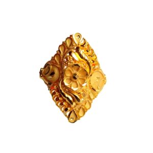 Solid 22K/18K/14K Fine Gold Certified Stamped Broad Flower Design Women's Ring