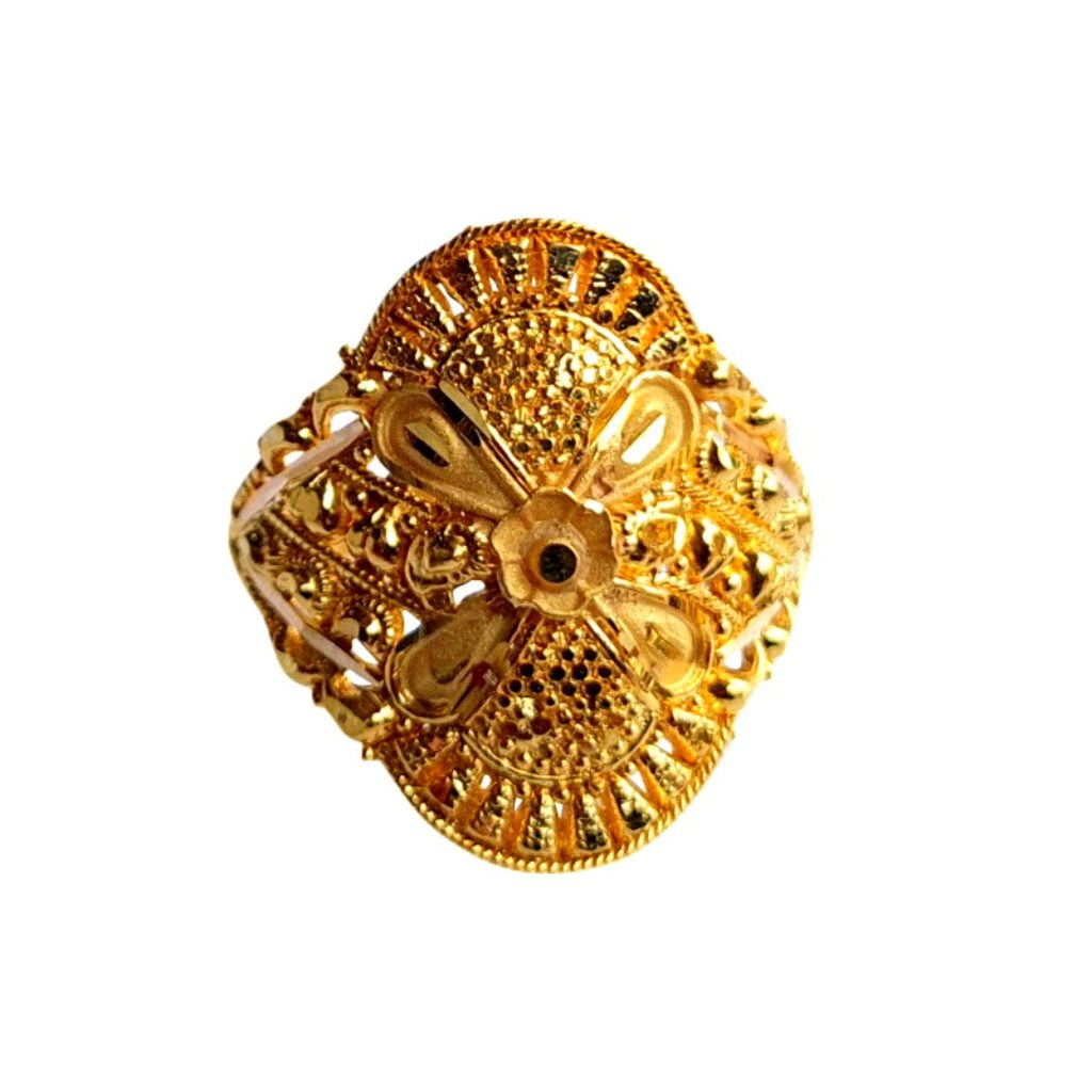 Solid 22K/18K/14K Fine Gold Certified Stamped Flower Design Women's Ring