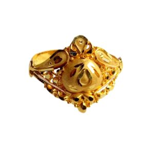 Solid 22K/18K/14K Fine Gold Certified Stamped Leaf Carved Design Women's Ring