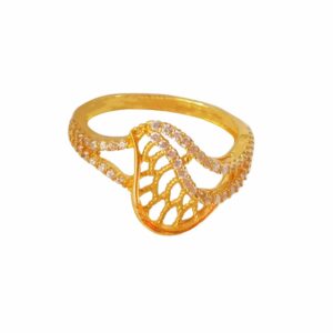 Solid 22K/18K/14K Fine Gold Certified Stamped CZ Abstract Design Women's Ring