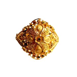 Solid 22K/18K/14K Fine Gold Certified Stamped Flower Design Women's Ring