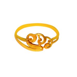 Solid 22K/18K/14K Fine Gold Certified Stamped Twisted Leaf Design Women's Ring