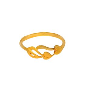 Solid 22K/18K/14K Fine Gold Certified Stamped Twisted Leaf Design Women's Ring