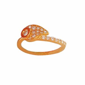 Solid 22K/18K/14K Fine Gold Certified Stamped CZ Abstract Design Women's Ring