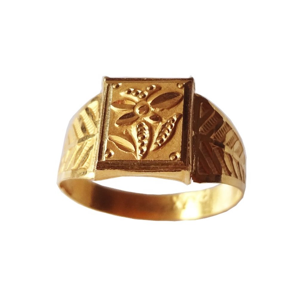 Solid 22K/18K/14K Fine Gold Certified Stamped Floral Design Men's Ring