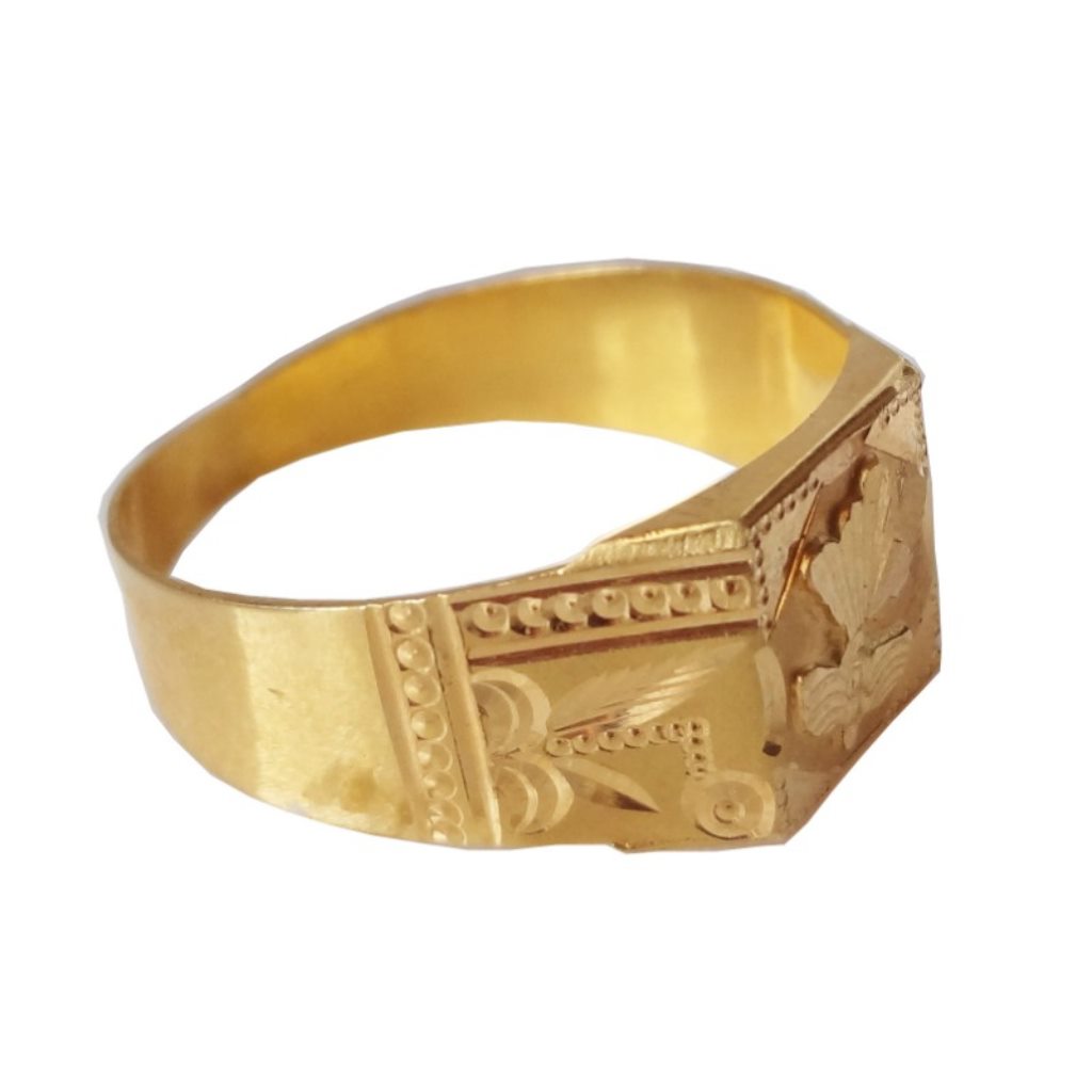Solid 22K/18K/14K Fine Gold Certified Stamped Abstract Design Men's Ring