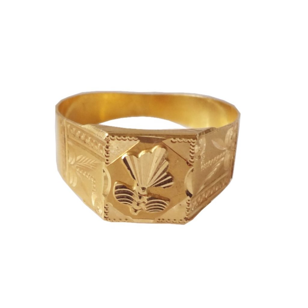 Solid 22K/18K/14K Fine Gold Certified Stamped Abstract Design Men's Ring