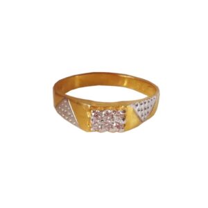 Solid 22K/18K/14K Fine Gold Certified Stamped CZ Studded Design Men's Ring