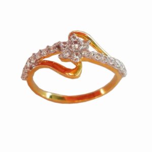 Solid 22K/18K/14K Fine Gold Certified Stamped CZ Floral Design Women's Ring