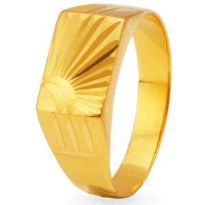 Solid 22K/18K/14K Fine Gold Certified Stamped Sunrays Design Men's Ring