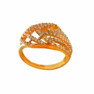 Solid 22K/18K/14K Fine Gold Certified Stamped CZ Carved Design Women's Ring