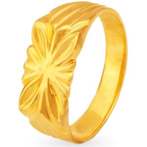 Solid 22K/18K/14K Fine Gold Certified Stamped Floral Design Men's Ring