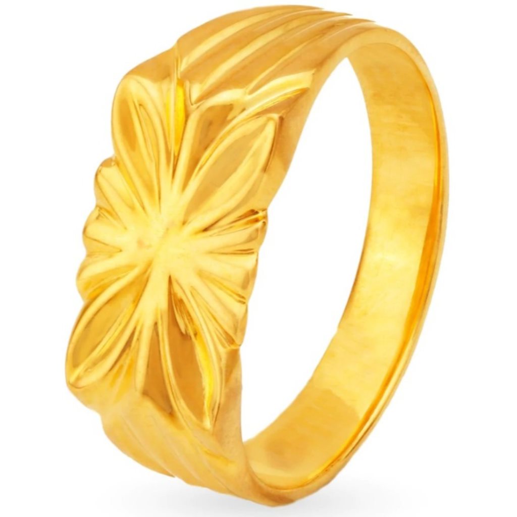 Solid 22K/18K/14K Fine Gold Certified Stamped Floral Design Men's Ring