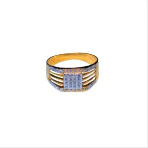 Solid 22K/18K/14K Fine Gold Certified Stamped CZ Studded Design Men's Ring