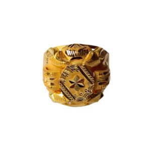 Solid 22K/18K/14K Fine Gold Certified Stamped Flower Design Men's Ring