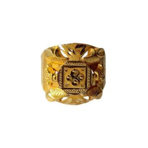 Solid 22K/18K/14K Fine Gold Certified Stamped Square Design Men's Ring