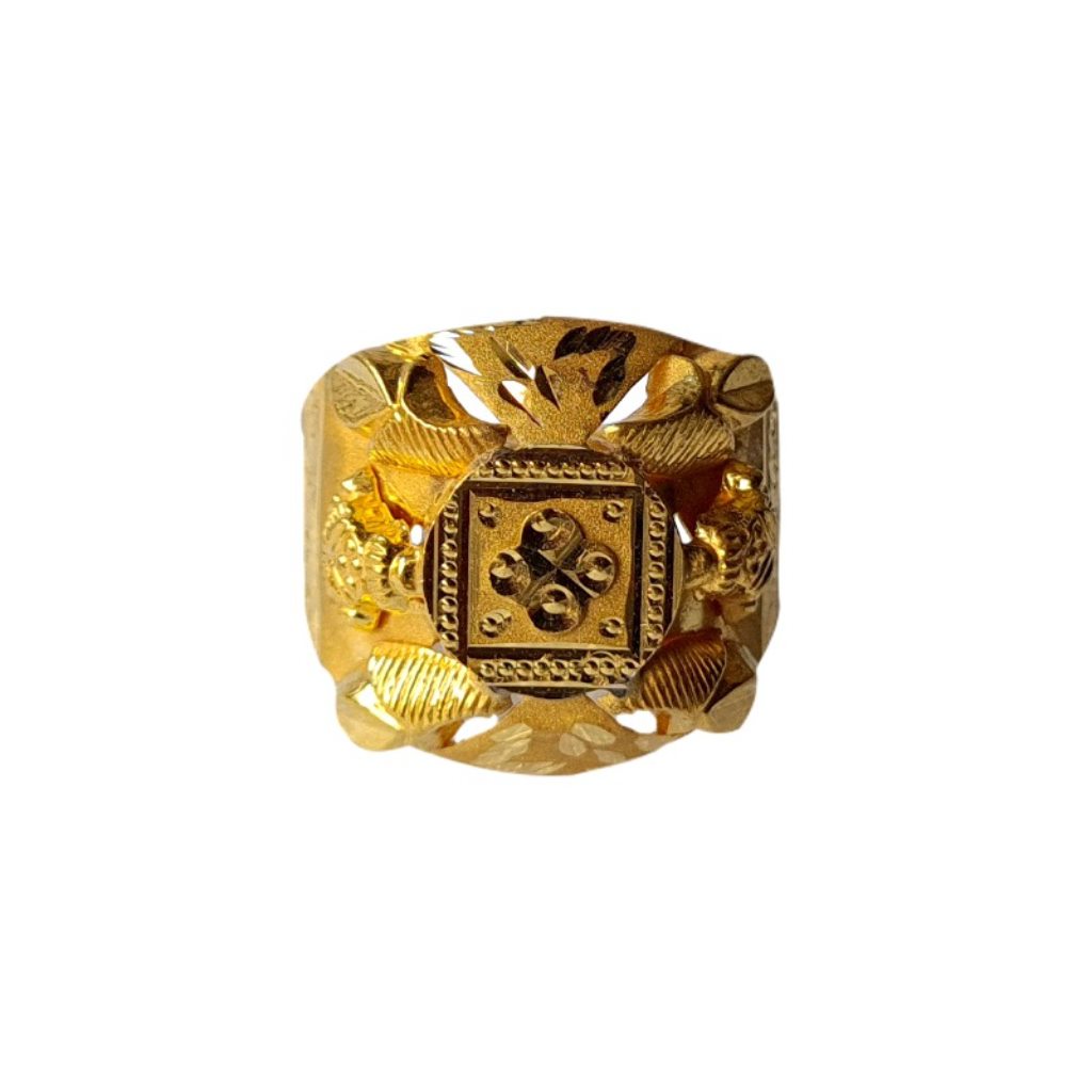 Solid 22K/18K/14K Fine Gold Certified Stamped Square Design Men's Ring