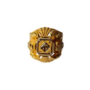 Solid 22K/18K/14K Fine Gold Certified Stamped Square Design Men's Ring