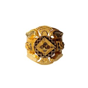 Solid 22K/18K/14K Fine Gold Certified Stamped Round Design Men's Ring