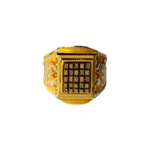 Solid 22K/18K/14K Fine Gold Certified Stamped Box Square Design Men's Ring