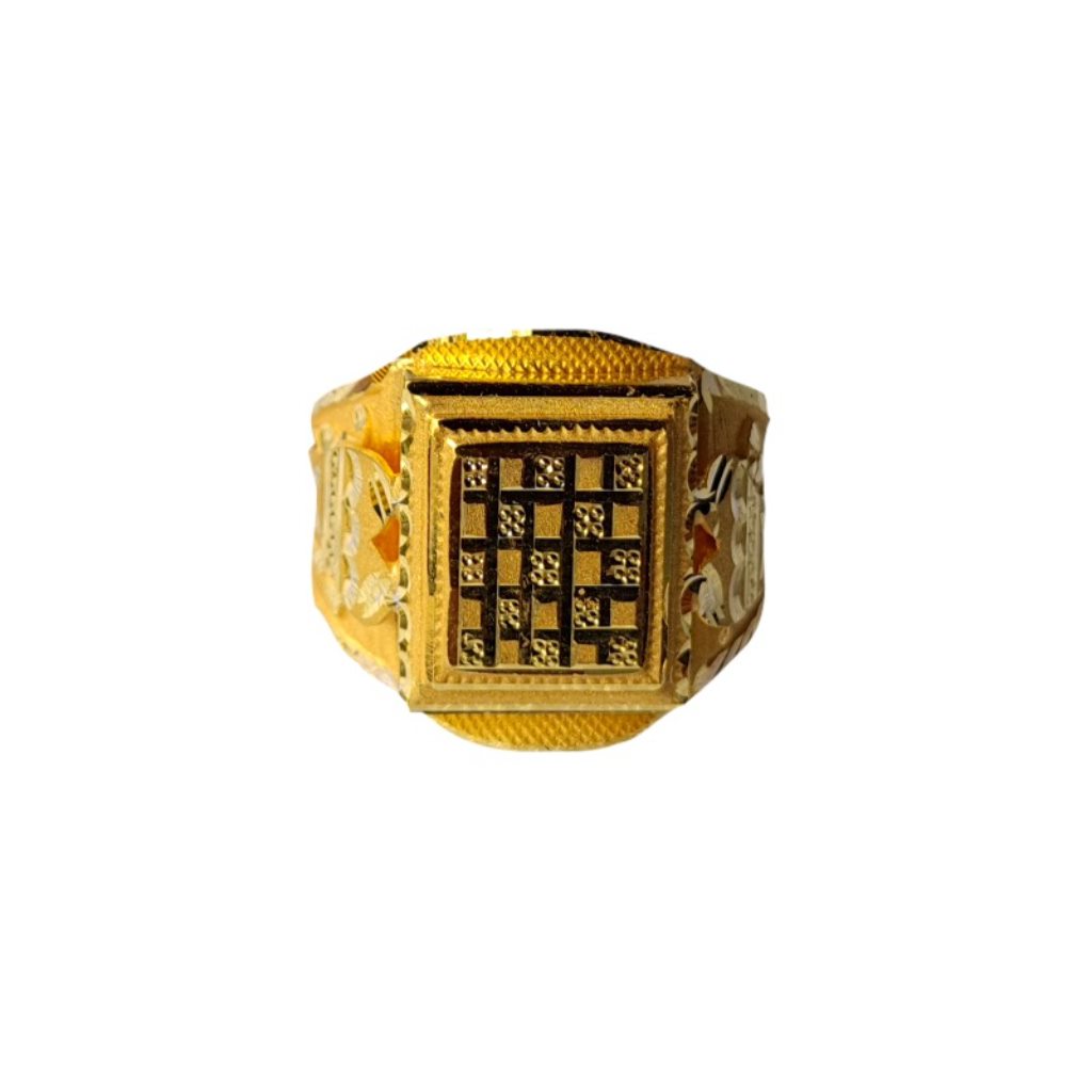 Solid 22K/18K/14K Fine Gold Certified Stamped Box Square Design Men's Ring