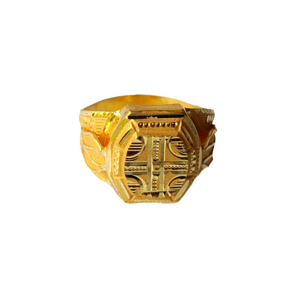 Solid 22K/18K/14K Fine Gold Certified Stamped Square Design Men's Ring