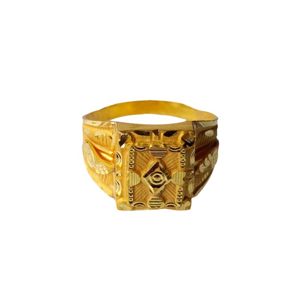 Solid 22K/18K/14K Fine Gold Certified Stamped Square Design Men's Ring