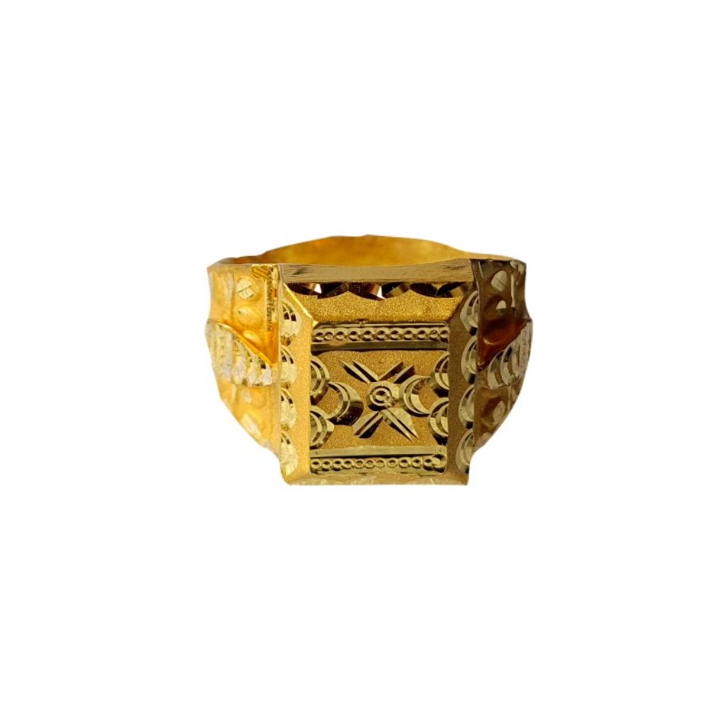 Solid 22K/18K/14K Fine Gold Certified Stamped Square Design Men's Ring